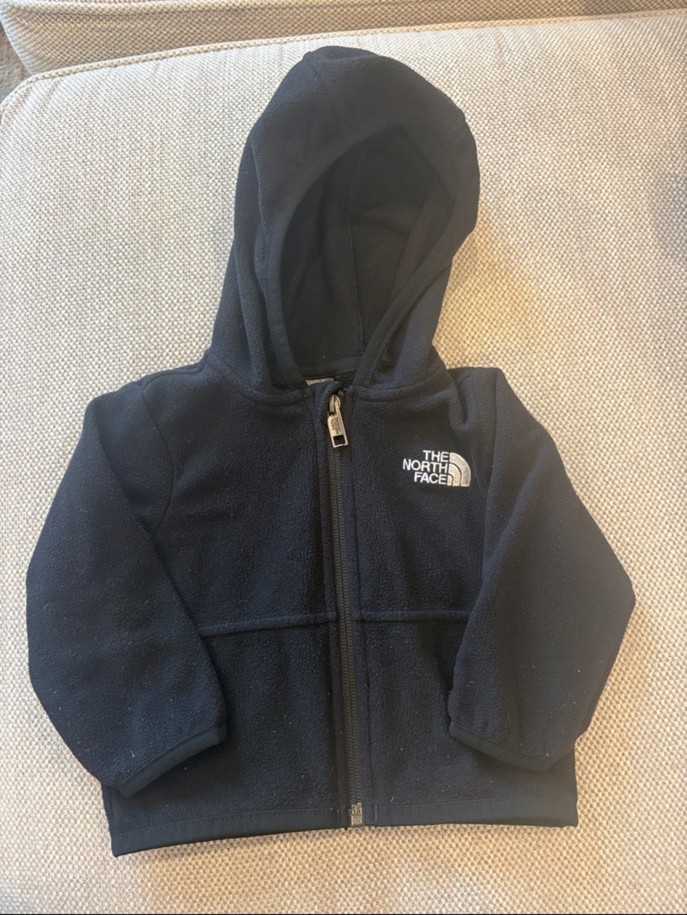 The North Face Kids Black Hooded Fleece Zip Jacket 3-6 month